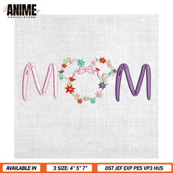 mom minnie head floral doodle embroidery