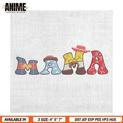 mama woody cowboy mother day embroidery