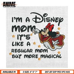 minnie disney mom like regular but more magical embroidery