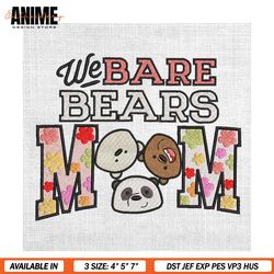 we are bears mom floral mother day embroidery