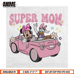 super mom disney girl minnie daisy embroidery