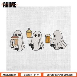 spooky ghost halloween drinking cup embroidery