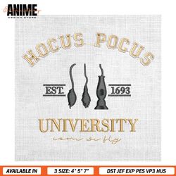 hocus pocus university witch broom embroidery