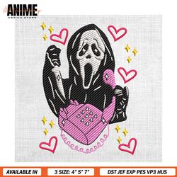 ghostface scream horror glitter halloween embroidery