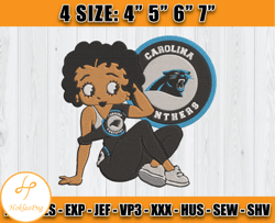 Panthers Embroidery, Betty Boop Embroidery, NFL Machine Embroidery Digital, 4 sizes Machine Emb Files -27 & Hoklas