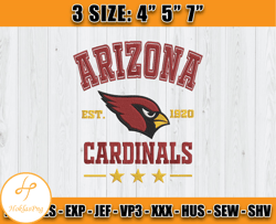 arizona cardinals football embroidery design, brand embroidery, nfl embroidery file, logo shirt 01