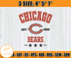 chicago bears football embroidery design, brand embroidery, nfl embroidery file, logo shirt 04