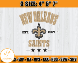 new orleans saints football embroidery design, brand embroidery, nfl embroidery file, logo shirt 10