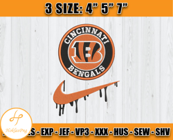 Cincinnati Bengals Nike Embroidery Design, Brand Embroidery, NFL Embroidery File, Logo Shirt 110