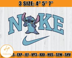 nike and stitch cute embroidery design file, disney nike machine embroidery, anime embroidery