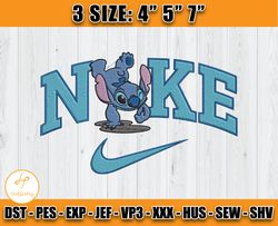 nike blue stitch embroidery, disney nike machine embroidery, stitch anime embroidery