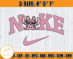 nike stitch love embroidery design, disney nike machine embroidery, anime embroidery