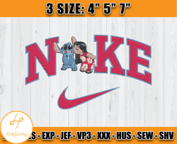 nike and pink stitch embroidery, stitch machine embroidery file, cartoon embroidery