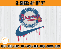 mlb nike embroidery, logo braves embroidery, embroidery machine file