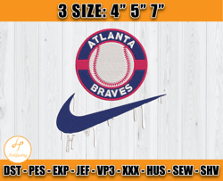 atlanta braves embroidery, nike baseball embroidery, applique embroidery designs