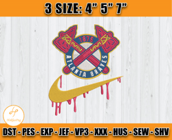 atlanta braves embroidery, mlb nike embroidery, embroidery file