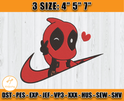 nike heartdeadpool embroidery, disney nike embroidery, embroidery machine file