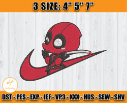 nike deadpool embroidery, disney nike embroidery, machine embroidery applique design