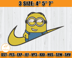 nike minion embroidery, dave minion nike embroidery, embroidery machine