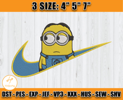 nike minion cartoon embroidery, nike disney embroidery, embroidery desing file