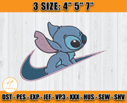 disney nike embroidery, lilo and stitch embroidery, embroidery machine file