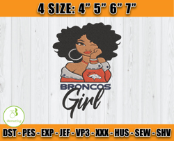 Broncos Denver Girl embroidery design, Broncos Embroidery Design, Sport Embroidery, Embroidery Patterns