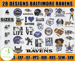 Baltimore Ravens Football Logo Embroidery Bundle, Bundle NFL Logo Embroidery 03