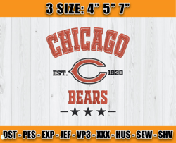 Chicago Bears Football Embroidery Design, Brand Embroidery, NFL Embroidery File, Logo Shirt 04