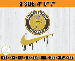 Nike Pittsburgh Pirates Embroidery, MLB Teams embroidery, Embroidery pattern