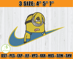 nike minion stuart embroidery, cartoon embroidery, embroidery design movie