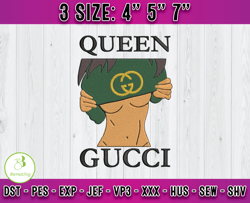 queen gucci embroidery, gucci logo embroidery, logo fashion embroidery