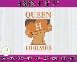 queen hermes embroidery, hermes logo embroidery, embroidery pattern x