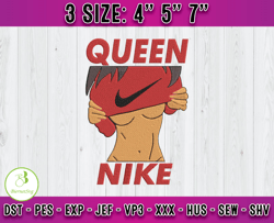 queen nike embroidery, nike logo embroidery, embroidery pattern