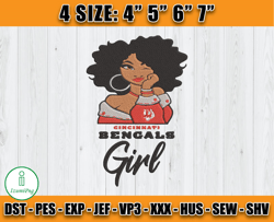 Cincinnati Bengals Girl Embroidery, Sport Embroidery, Nfl Embroidery, Sport Embroidery File