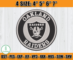 Las Vegas Raiders Logo Embroidery, NFL Sport Embroidery, Raiders NFL, Embroidery Design files