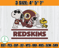 Washington Commanders Snoopy Embroidery Design, Washington Commanders Embroidery, Embroidery Patterns