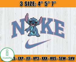 stitch nike cute embroidery, disney nike machine embroidery, cartoon embroidery design file