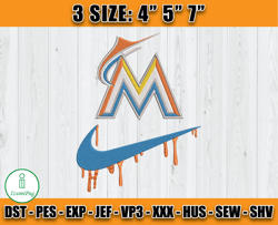 miami marlins embroidery, nike mlb embroidery, embroidery pattern x