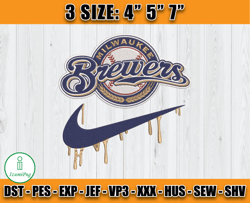 milwaukee brewers embroidery, mlb nike embroidery, embroidery pattern x