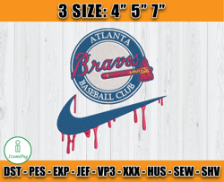 mlb nike embroidery, logo braves embroidery, embroidery machine file x