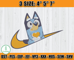 nike x bluey embroidery, embroidery machine file, bluey cartoon embroidery cx