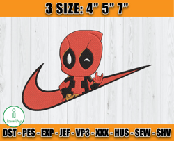 nike deadpool embroidery, disney nike embroidery, embroidery pattern