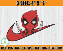 nike deadpool embroidery, nike disney embroidery, embroidery machine file