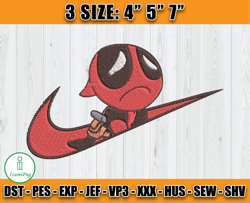 nike deadpool embroidery, disney nike embroidery, embroidery machine file