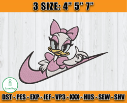 nike daisy duck embroidery, nike disney embroidery, donal duck embroidery