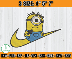 nike minion embroidery, jerry minion embroidery, disney nike embroidery