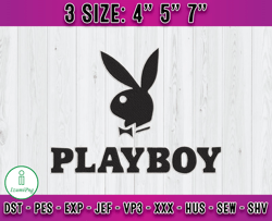 playboy logo embroidery, logo fashion embroidery, embroidery machine