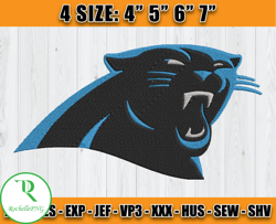 Panthers Embroidery, NFL Panthers Embroidery, NFL Machine Embroidery Digital, 4 sizes Machine Emb Files - 02 & Rochelle