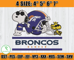 Broncos Snoopy Embroidery File, Denver Broncos Embroidery File, Snoopy Embroidery, Embroidery Patterns