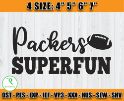 Packers Superfun Embroidery Design, Green Bay Packer Embroidery, NFL Embroidery Patterns, Sport Embroidery